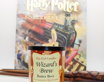 Wizard's Brew Candle/ 8 oz Candle/ Butter Beer Inspired/ Three Broomsticks Inspired/ Unqiue Wax Melts/ Soy Blend