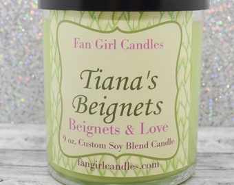 Tiana's Beignets Candle/ 8 oz Candle/ Princess and the Frog Inspired/ Dessert Candle/ Unique Candle/ Soy Blend