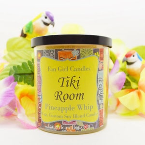 Tiki Room Candle/ 8 oz Candle/ Enchanted Tiki Room Attraction Inspried/ Dole Whip Inspired/ Pineapple Candle/ Tropical Candle/ Soy Blend