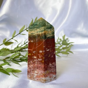 Chunky Red Green Ocean Jasper Tower