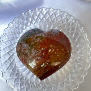 Red Colorful Ocean Jasper Heart