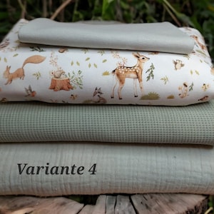 Stoffpaket süße Waldtiere grüne Harmonie