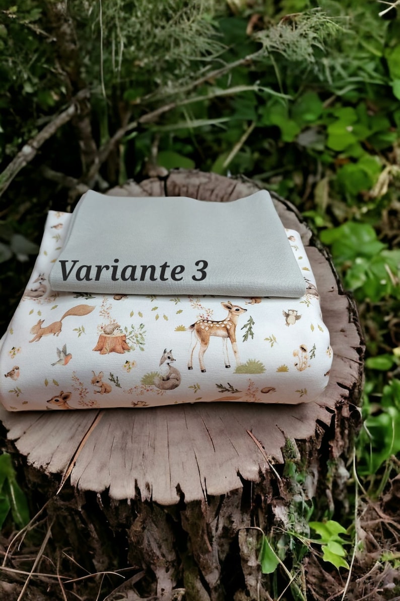 Stoffpaket süße Waldtiere grüne Harmonie Variante3