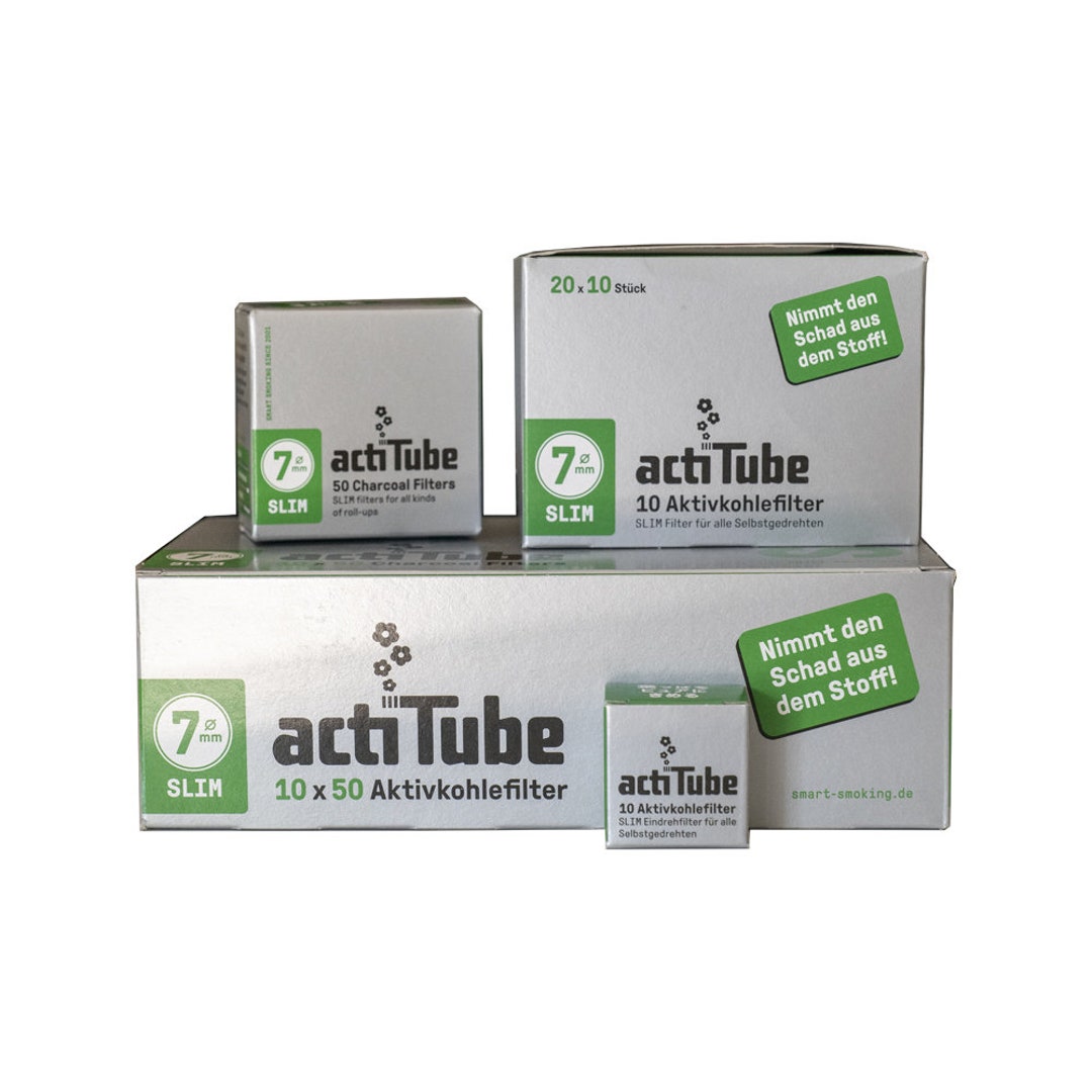 Actitube Activated Carbon Filter Slim 7 Mm Pack of 200 or 500 Filters 