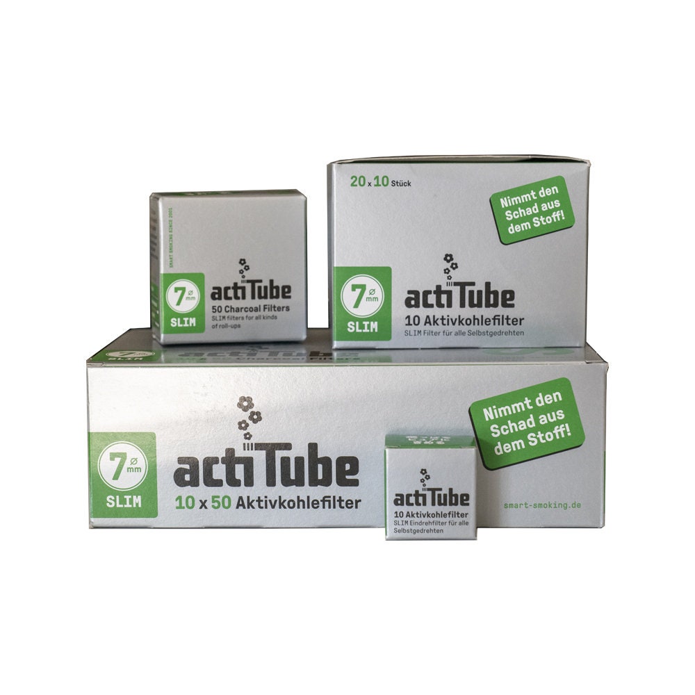 Actitube Activated Carbon Filter Slim 7 Mm Pack of 200 or 500