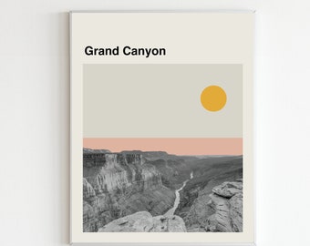 Grand Canyon National Park Print Poster, Minimalist