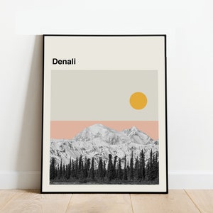 Denali National Park Poster, Alaska, Travel Poster