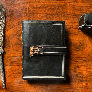 Copper Noir Leather Journal, 5.5x4&quot; Sketchbook, Diary, Book of Shadows