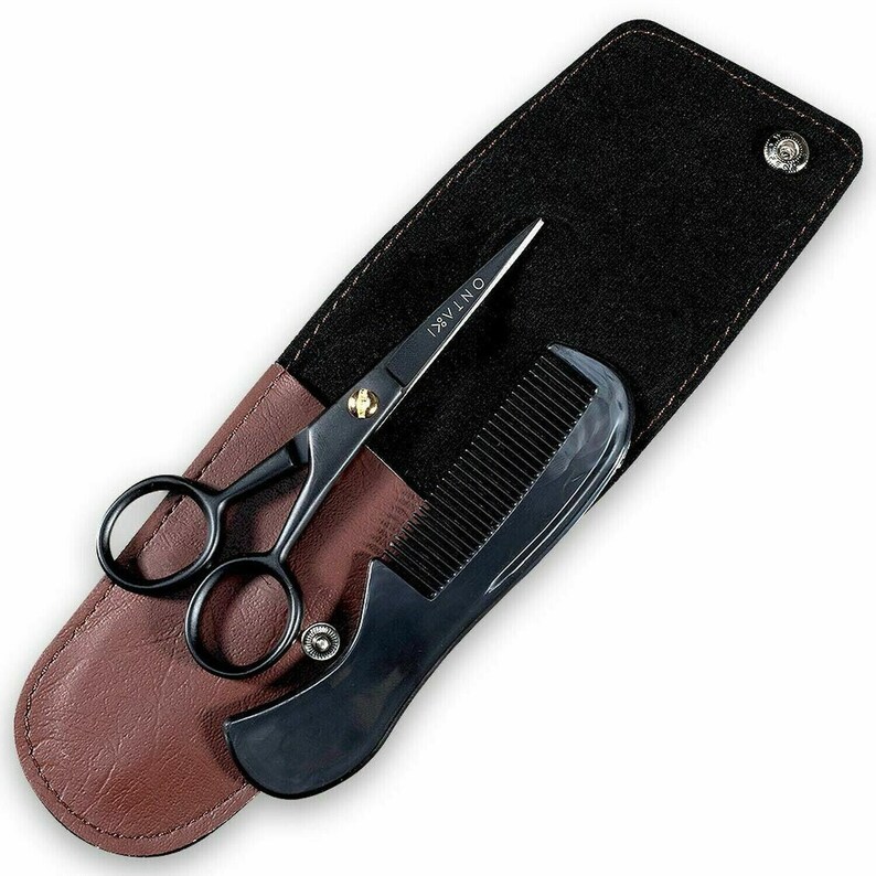 New ONTAKI German Steel Beard Moustache Scissor With Comb Etsy