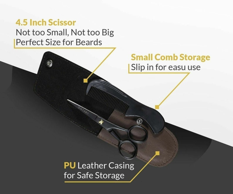 New ONTAKI German Steel Beard Moustache Scissor With Comb Etsy