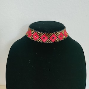 Chokers/Beaded Necklace/Maasai  Gift/African Necklace Choker Jewelry Accessories Tribal Red Gold Black fitting Necklace. Free Shipping