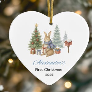 Personalized Baby Boy&#39;s First Christmas Ornament, Personalized First Christmas Keepsake, Baby&#39;s First Christmas 2025