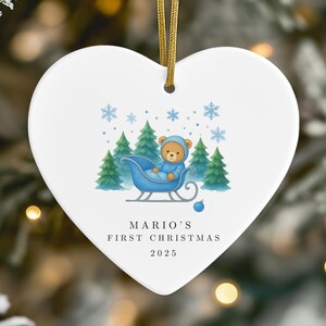Personalized Baby Boy&#39;s First Christmas Ornament, First Christmas Keepsake, Baby&#39;s First Christmas 2025