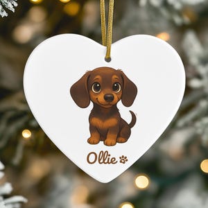Personalized Dachshund Christmas Ornament: Custom Dog Memorial Gift