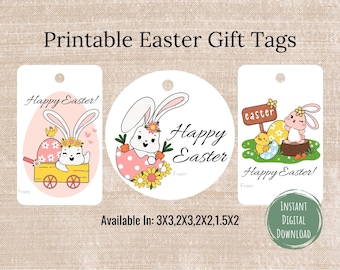 Printable Easter Gift Tag,Classroom Easter Favor Tags,Happy Easter Tag,Easter Bunny Tag,Party Favor Tag,Easter Cookie Tag,Digital Download