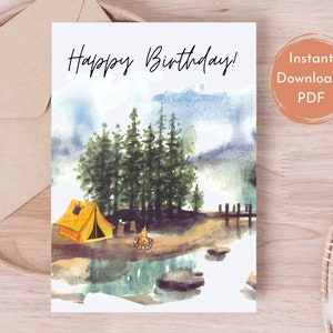 Geburtstagskarte zum ausdrucken für ihn, alles Gute zum Geburtstag, Geburtstagskarte für Papa für Mann, Grußkarte zum ausdrucken, digitaler Download, 5x7