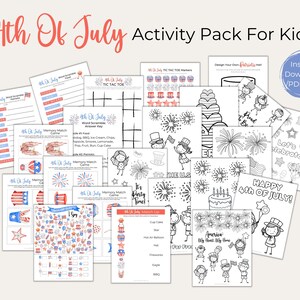 Printable 4th Of July Activity Pack For Kids,Independence Day Coloring Pages,4th Of July Games,Printable Party Games,Instant Download,PDF