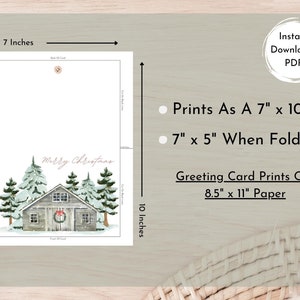Printable Christmas Farmhouse Card,merry Christmas Card,printable ...