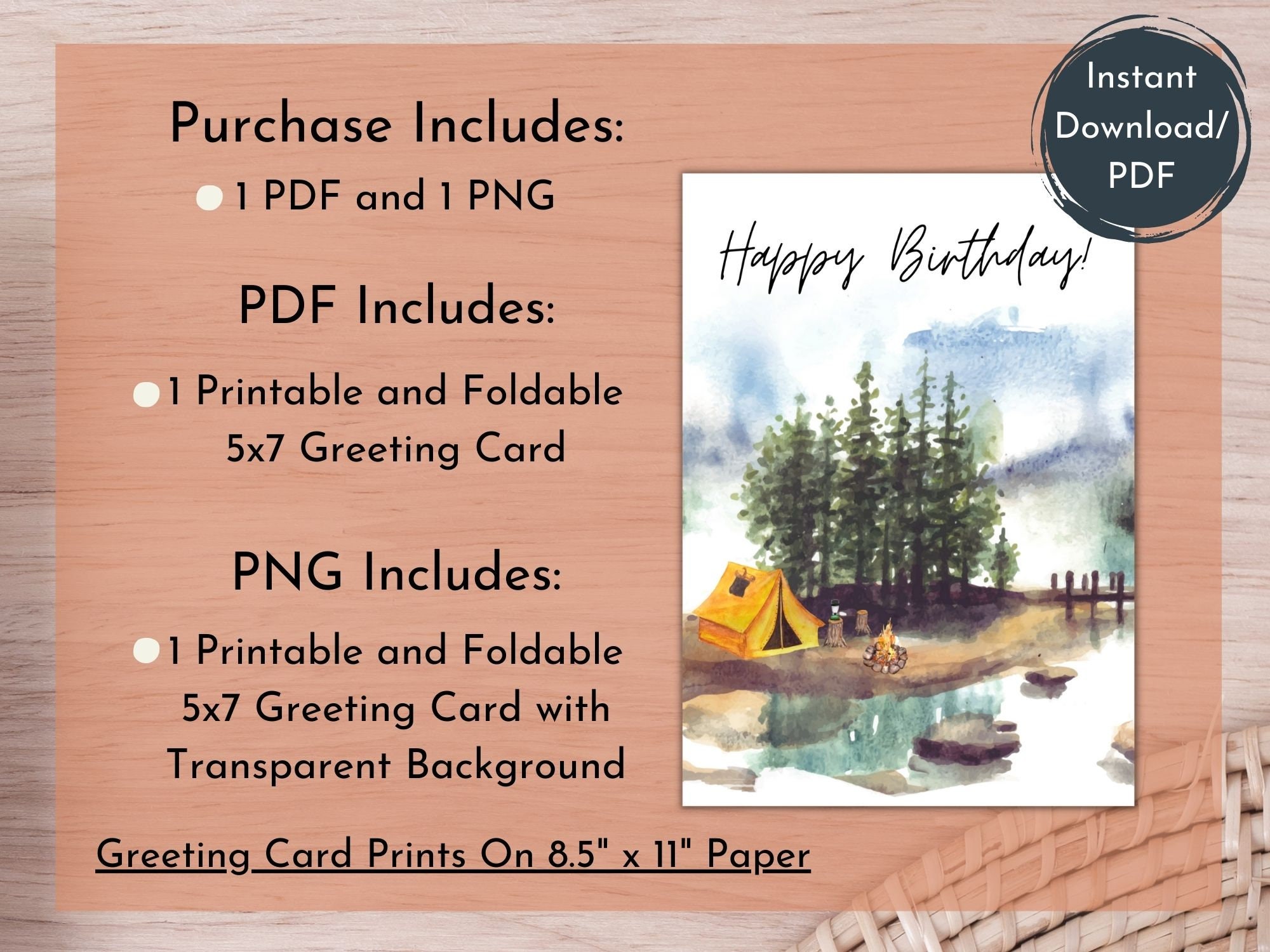 Printable Birthday Card for Him,printable Happy Birthday Card,birthday ...