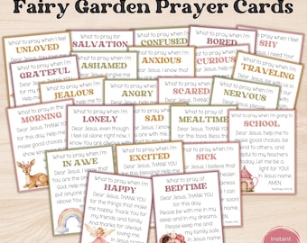 Printable Fairy Garden Prayer Cards for Girls: Beginner Prayer Prompts,Digital Download,PDF