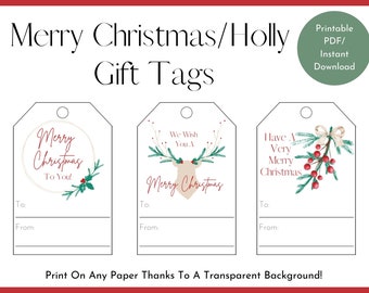 Holly Gift Tags | Etsy