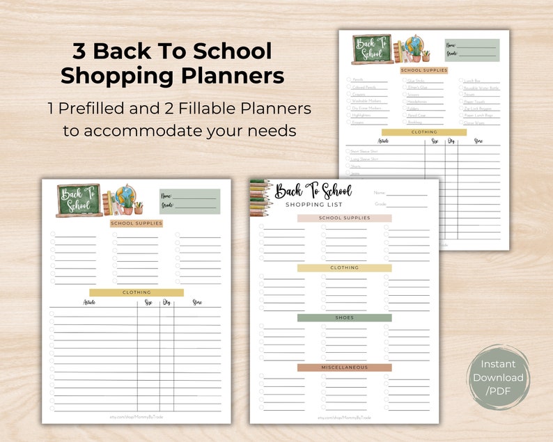 Printable Back to School Planner for Parents,student Planner Printable ...