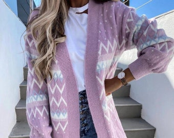 Easter Pink Purple Cardigan