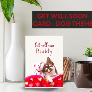 Get Well Soon Card, Dog, Warmth, Digital Card, Digital Download, Canva Editable, instant Download