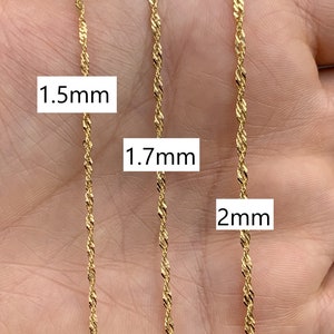 14K Solid Gold Singapore Chain Necklace / Genuine Gold  Singapore Necklace /Real Gold Singapore Necklace /Trending Choker Chain