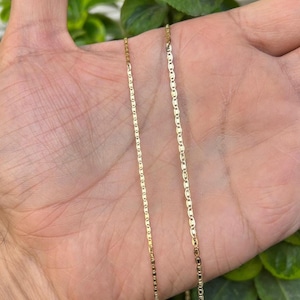 14K Solid Gold Valentin Chain Necklace / Minimalist Designed Chain Necklace /1,8 and 1,2mm Gold Chain Necklace / Gift for Her 1.2 mm
