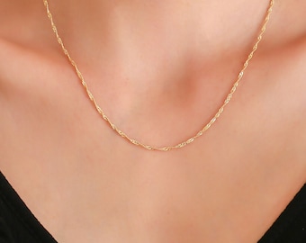 Edle Goldkette Singapurkette Halskette Kette