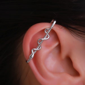 14K Solid Gold Snake Industrial Ear Cuff / Cartilage ear cuff