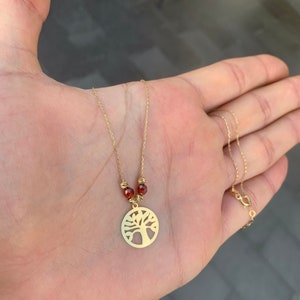 14K Solid Gold Medium Tree of Life Necklace / Dainty Tree  Necklace / Nature Necklace / Valentines Day Gift / Girlfriend Gift / Gift For Mom