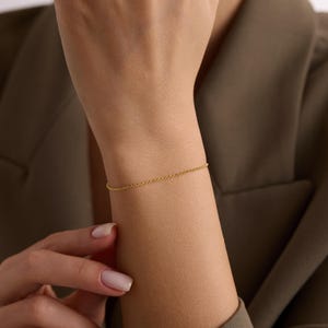 14K Real Gold Rolo Chain Bracelet /Rolo Chain Dainty Bracelet /14K Gold Rolo Chain Bracelet 1mm