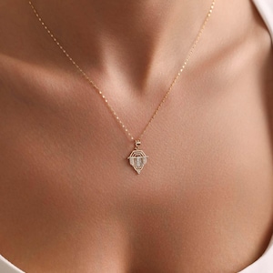 14k Solid Gold Mirror Chain Serenay Necklace // 14k Gold Sparkle Chain Necklace