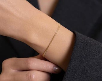 14k Solid Gold Vienna Bracelet/ Armoured Chain Bracelet / Mothers Day Gift /Christmas Gift