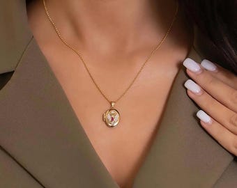 14K Gold Fuchsia Stone Phoenix Necklace