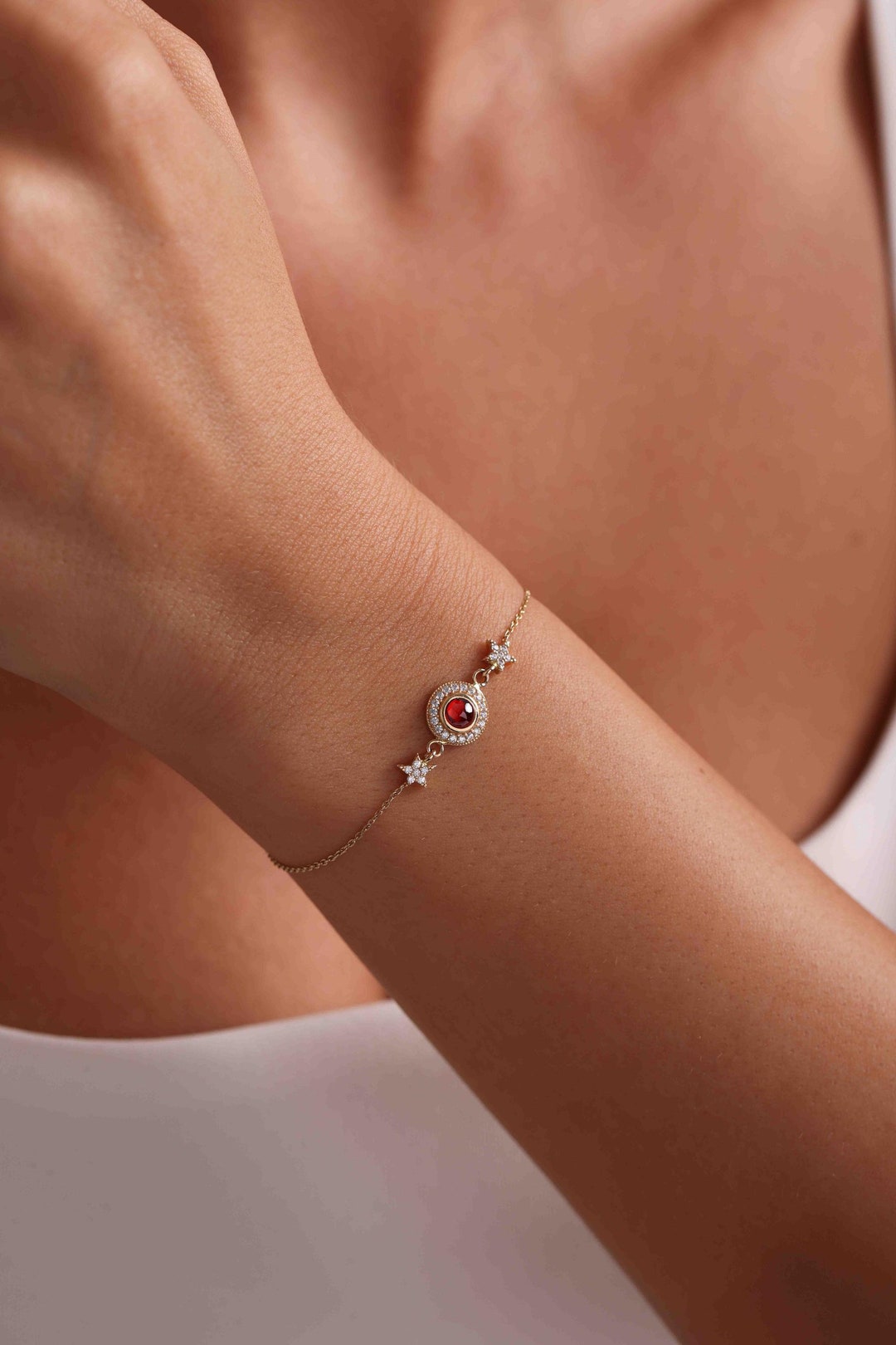 Star Kyoto Opal Sterling Silver Bracelet plated in 14K Gold