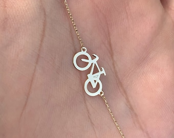 14K Solid Gold Bike Bracelet / Dainty Bicycle Bracelet / Minimalist Bicycle Bracelet