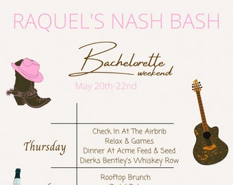 Nashville Bachelorette-resplan | Nash Bash | Direktnedladdning
