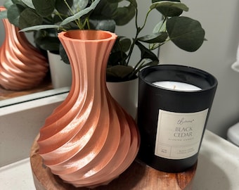 Geriffelte Vase, 3D Gedruckte Vase - Seidige Serie
