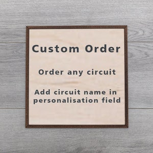 Custom Order - Any circuit, F1 wall Art, Wall decor, wall hanging, present for F1 fan