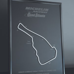 Road Atlanta Raceway Map Road Atlanta Circuit - Full Metal Wall Art - Metal Frame - F1 Gifts ...