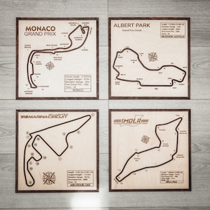 Custom order listing - write circuit in personalisation field, GP F1 circuit wall Art, Wall decor, wall hanging, present for F1 fan.