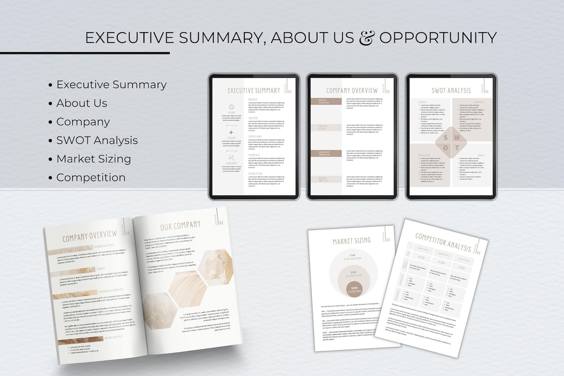 Business Plan Template, Professional Business Planner Proposal, Startup ...