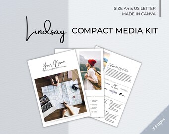 Modernes Media Kit Canva Template, Influencer Pressemappe (A4 & US Letter)