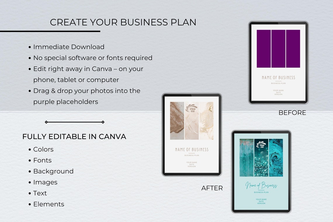 Business Plan Template, Professional Business Planner Proposal, Startup ...