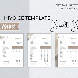 Invoice Canva Template Bundle, Editable Custom Receipt, Sales Order Invoice, Printable Professional Invoice, Receipt Invoice Business Form