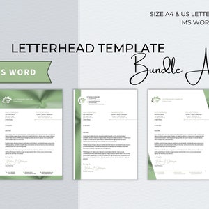 Letterhead Word Template Bundle, Modern Editable Business Letterhead, Letterhead for Small Business, Professional Letterhead Template