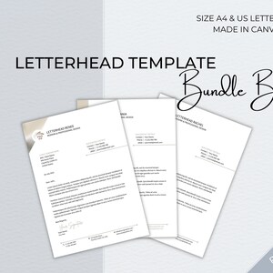 Paquete de plantillas Canva de membrete, membrete comercial editable moderno, plantilla de membrete profesional para pequeñas empresas, papelería comercial
